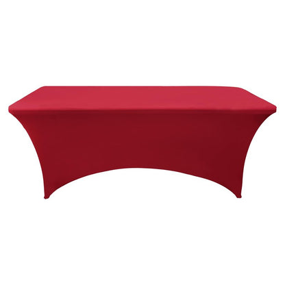ZarzaaSik 2-Pack 4ft Spandex Table Covers for Rectangular Folding Tables - Wrinkle Resistant Stretch Tight Table Cloths - Ultimate Fitted Table Protector for Parties, Banquet, and Wedding