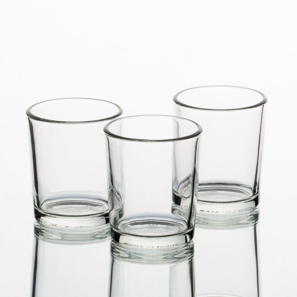 Set of 12 Richland Votive Candles Navy Blue Unscented and 12 Clear Glass Eastland Votive Holders