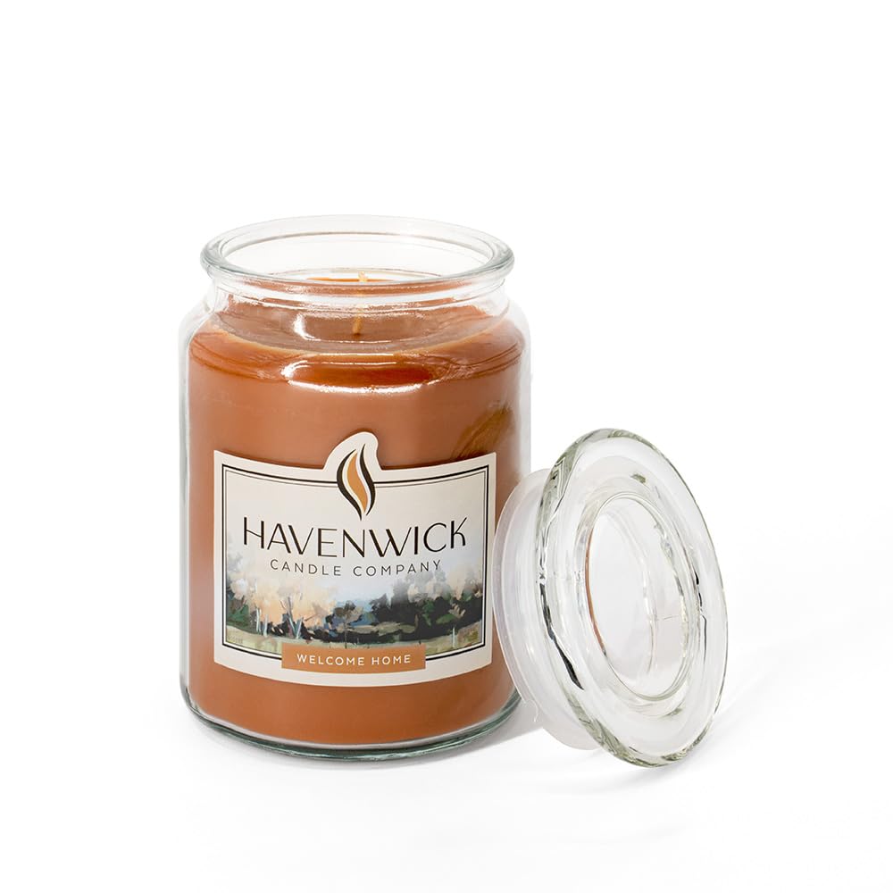 Havenwick Welcome Home Soy Blend 22-oz Large Jar Candle, Long Lasting 110-130 Hour Burn Time with Single Cotton Wick, Relaxing Scented Candles for New Home Gift & Housewarming Parties