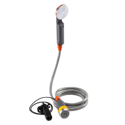 Ivation Portable Camping Shower | Compact Handheld & Hands-Free Rechargeable Outdoor Shower Head & Cleaning System w/ 3.7V Pump, 6-Ft Hose, Bidet Head, Removable Filter, Multiuse Hook & USB Cable