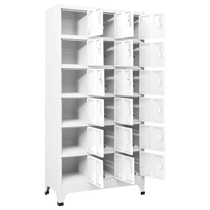 Heofavd 18-Door Locker Cabinet, Industrial Heavy Duty Sheet Metal Storage Unit with Locking Mechanism, 70.9" H Matte Gray Metal Organizer for Office, Gym, and Utility Rooms