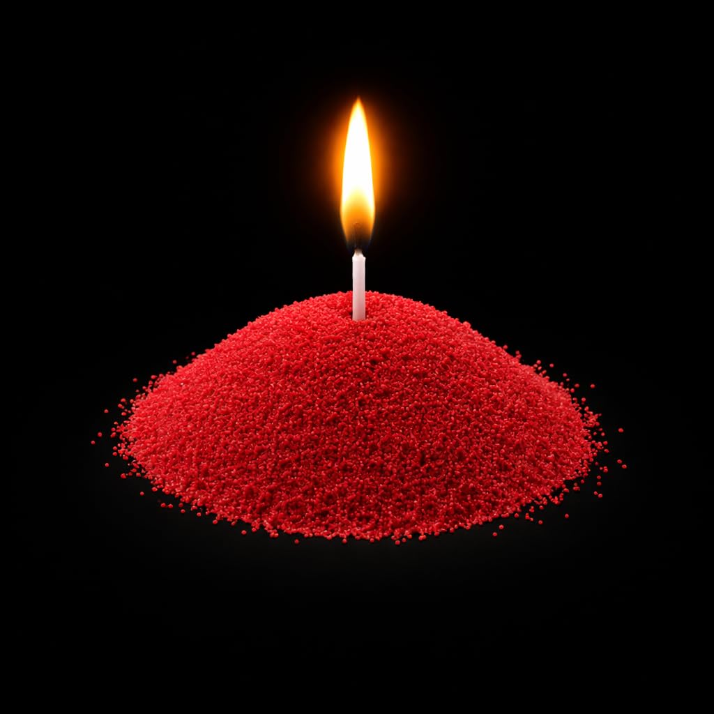 SANDWORKS Sand Wax Candle Making Kit – 5 Wooden Wicks & 15 Cotton Wicks, 500 g Premium Fragrance-Free Sand Wax (Ember Red)