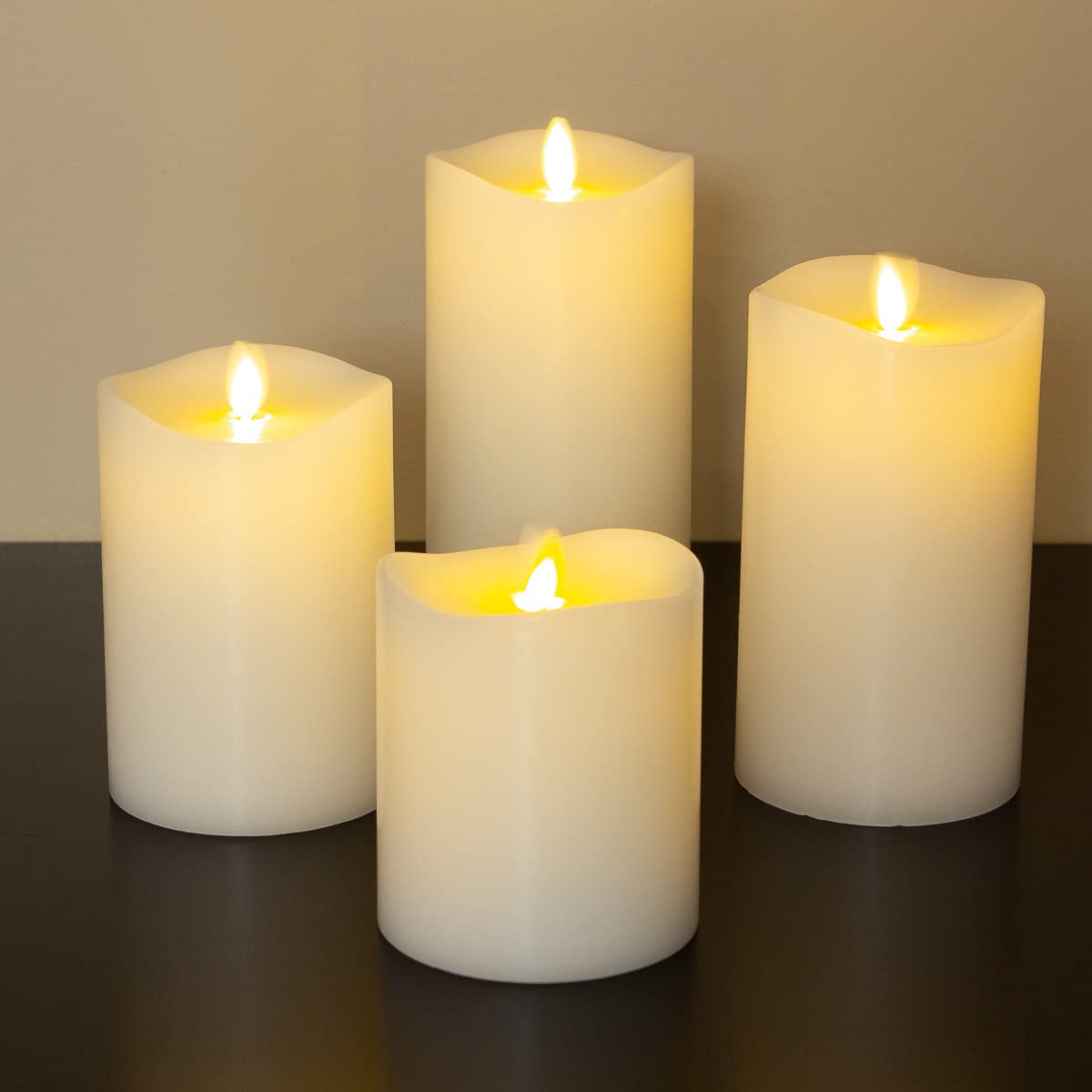 Luminara Flameless Pillar Candle Large (6.5 inches, Unscented), Flickering Real Flame Effect, Melted Edge, Smooth Wax, LED Battery-Operated Candles