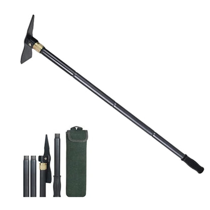 TENSURELIN Folding Pickaxe Hoe for Digging, Multi-Function Detachable, Garden Hoe Long Handle with Two Extension rods, Great for Loosing Soil, Camping Shovel for Outdoors