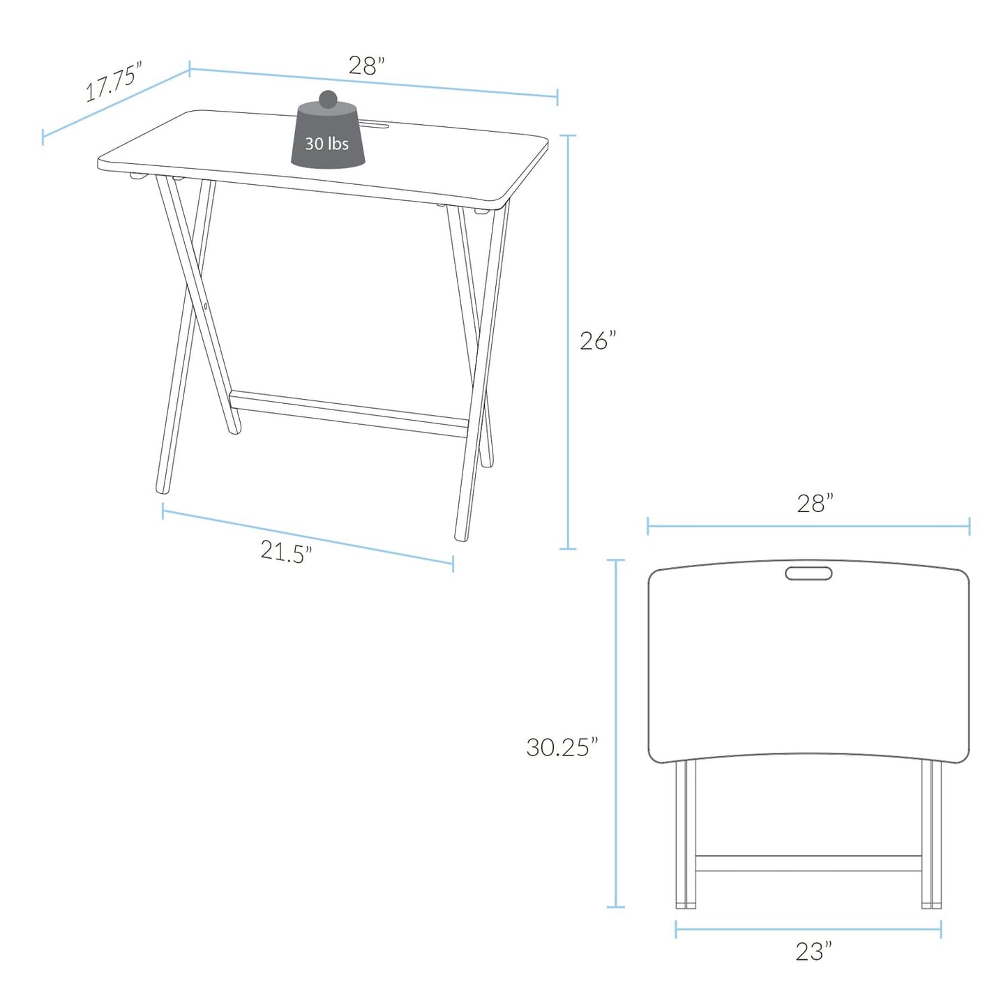 American Trails Arizona Folding Table with Solid American Hardwood - Walnut