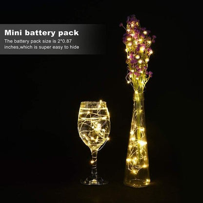 Fairy Lights 24 Pack - Battery Operated 3.3ft 20 LED Warm White String Lights for Weddings & DIY Decor