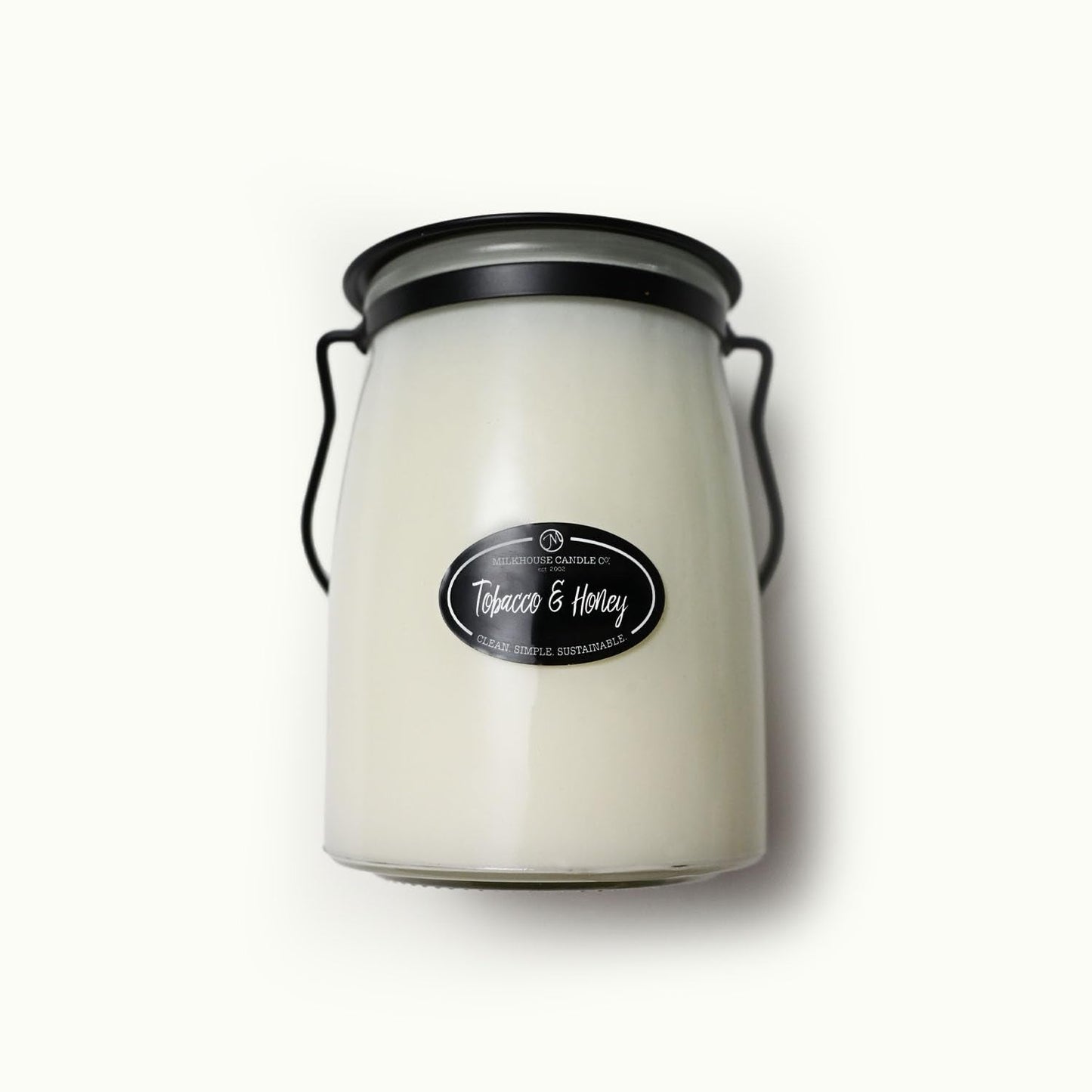 Milkhouse Candle Company Tobacco & Honey Soy Candle - Cashmere & Honey | Amber | Sandalwood Scented - 22 oz Butter Jar with Lid, 120+ Hour Burn Time, Made in the USA