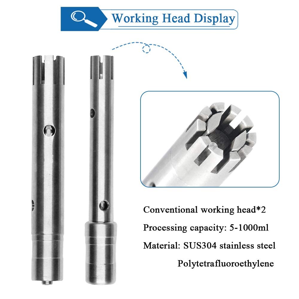 MXBAOHENG High Speed Homogenizer Lab Disperser Emulsifier 5~1000ml Speed Adjustable 6000~22000rpm w/ 2 Working Heads (110V)