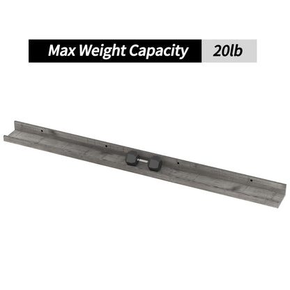 Giftgarden 47 Inch Gray Floating Shelves for Wall Mount, Grey Wood Wall Shelf Ledge for Bathroom Bedroom Living Room Kitchen Storage, Set of 3 Different Sizes