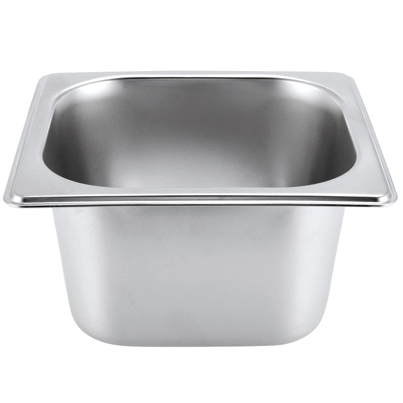 JAPCHET 8 Pack 1/6 Size 2-1/2 Inch Deep Steam Pan, Steam Table Chafer Pan, Stainless Steel Hotel Pan Food Pan for Buffet, Restaurants, Catering