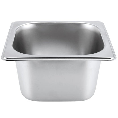 JAPCHET 8 Pack 1/6 Size 2-1/2 Inch Deep Steam Pan, Steam Table Chafer Pan, Stainless Steel Hotel Pan Food Pan for Buffet, Restaurants, Catering