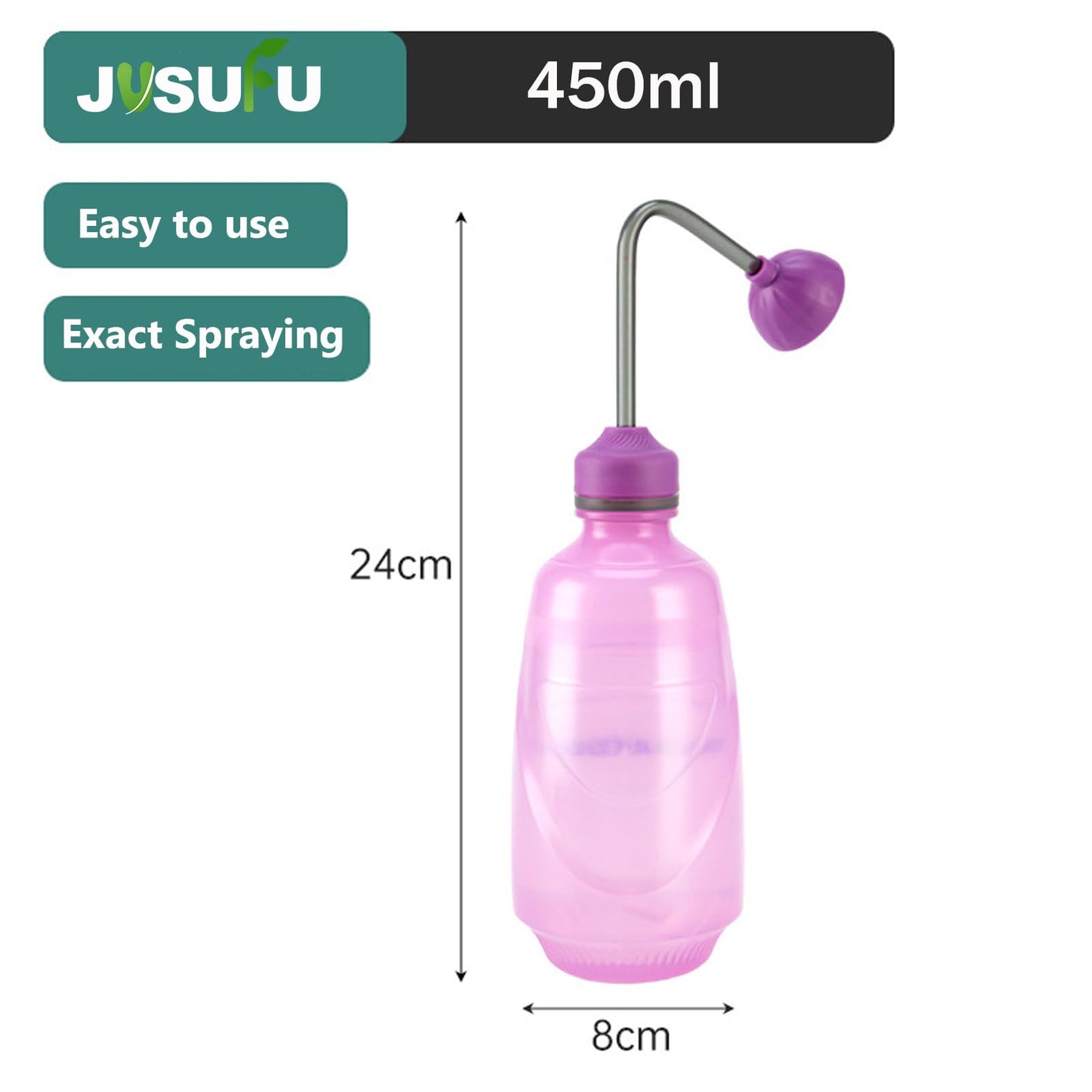 Watering Can for Seedlings, Small Watering Can for House Plant Garden Flower 0.45L (Purple)