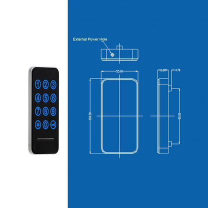 RFID Lock Electronic Cabinet Locks, Digital Touch Keypad, Password Entry and Card/FOB Entry, Keyless Door Knob