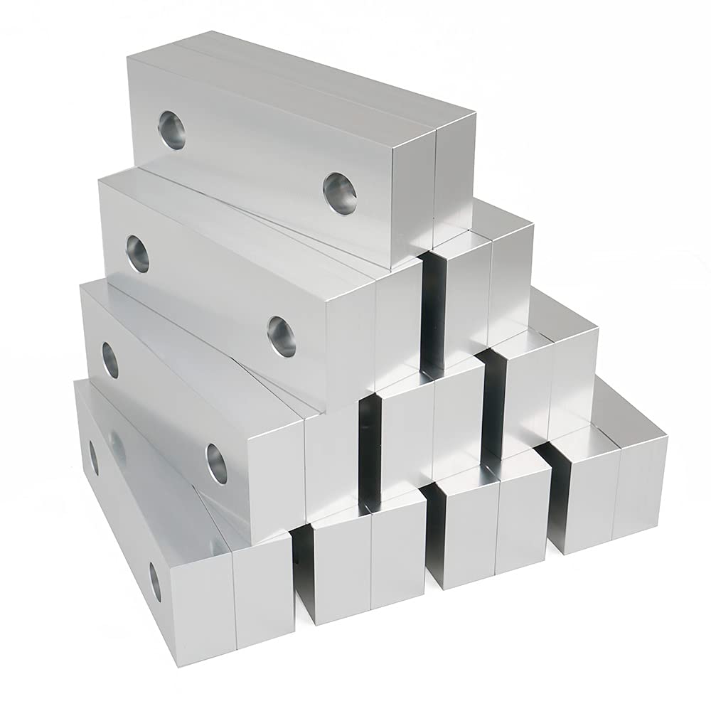 10 Set 20pcs 6 x 2 x 1 Soft Jaws Set Standard Machinable Aluminum Compatible with Kurt 6" Vise Jaws