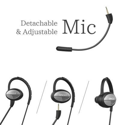 DLAND Sports Headphones Wired,Noise Cancelling Earhook Earbuds,Gaming Earphones with Detachable Microphone for PS4,Xbox,Laptop Computer, Cellphone.Inline Controls for Hands-Free Calling.