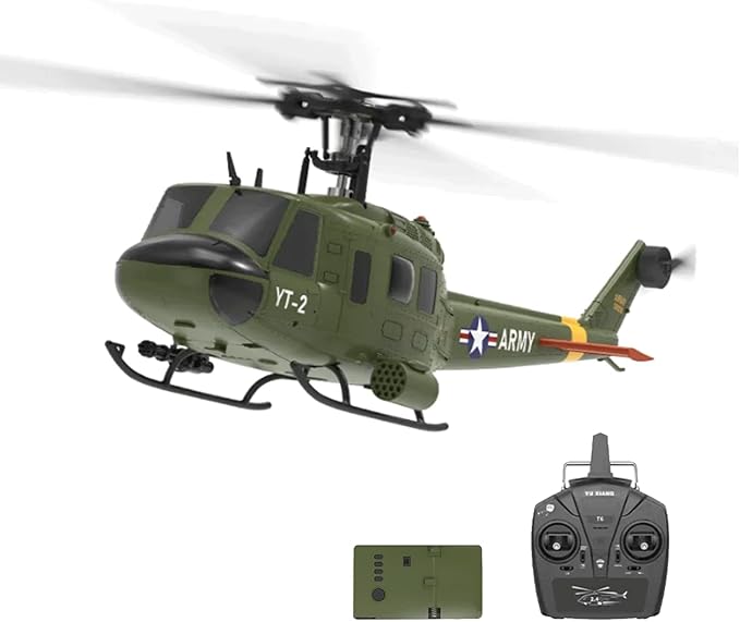 YU Xiang F07 Bell UH-1 Huey RC Helicopter for Adults 1/34 2.4G 6CH Brushless Direct-Drive 3D/6G Flybarless Advanced RTF RC Helicopter with Optical Flow Positioning - 1PCS Battery