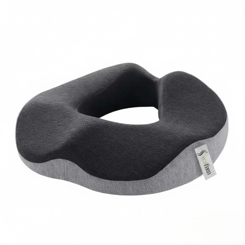 Ecofeen Seat Cushion, Non-Slip Orthopedic Memory Foam Donut Pillow for Hemorrhoids, Sciatica, Tailbone & Bed Sore Relief, Ergonomic Health Care Support for Travel, Office, Home & Long Sitting Comfort