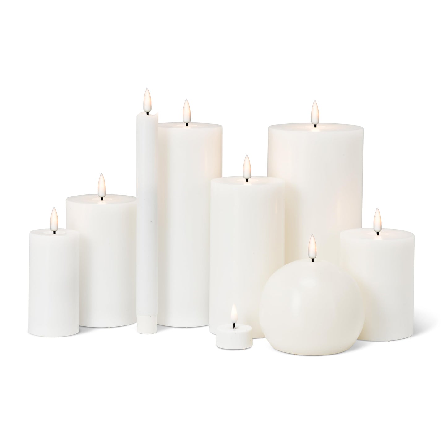 Abbott Collection Wax LED Flameless Pillar Candle - White (2x4 H)