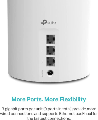TP-Link Deco X55 AX3000 WiFi 6 Mesh System - Covers up to 6500 Sq.Ft, Replaces Wireless Router and Extender, 3 Gigabit Ports per Unit, Supports Ethernet Backhaul, Deco X55(3-Pack)