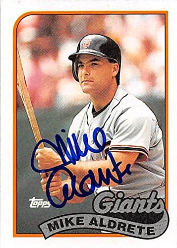 Sports Memorabilia Autograph Warehouse 246085 Mike Aldrete Autographed Baseball Card - San Francisco Giants 1989 Topps - No. 158