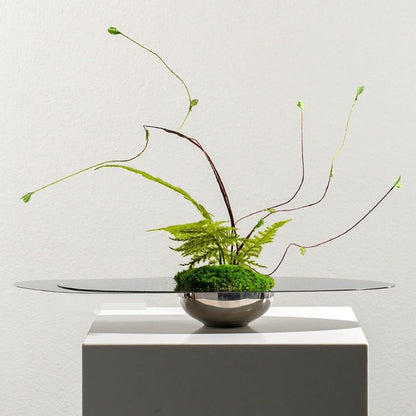 Bonsai Tree Pot for Fake Tree Light Luxury Hotel Living Room Table Floral Arrangement Stainless Steel Decoration Simulated Floral Arrangement for Office Living Room Greenery Decor