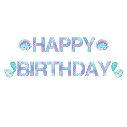 Anor WishLife Sparkle Banner,Mermaid Birthday Decorations,Mermaid Party Decorations for Girls,Boys,Kids,Home,Classroom,Baby Shower,1st Birthday
