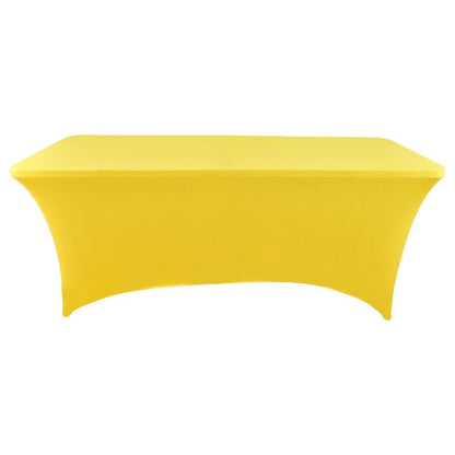 ZarzaaSik 10-Pack 8ft Spandex Table Covers for Rectangle Folding Tables - Washable Elastic Tablecloth - Ultimate Fitted Table Protector for Parties, Trade Shows, Banquet, and Wedding