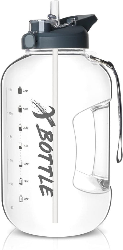 XBOTTLE 1 Gallon BPA Free Tritan Plastic Water Bottle with Straw & Chug Lid for Sports Camping