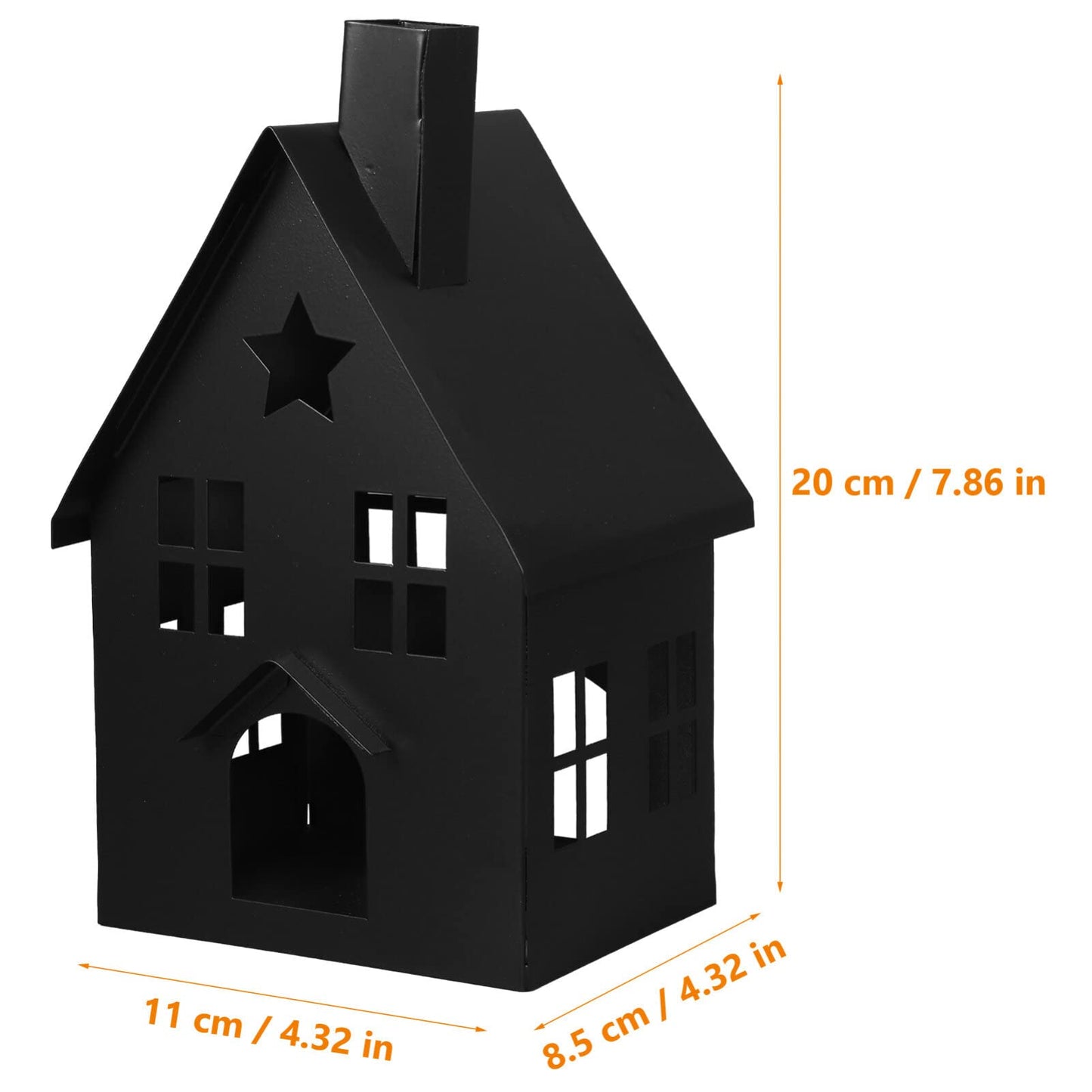 House Tea Light Holder Gothic Decor House Shape Candle Holder Rustic Candlestick Tea Light Stand Votive Candle Lantern for Home Farmhouse Dining Table Black Pillar Candle Holder