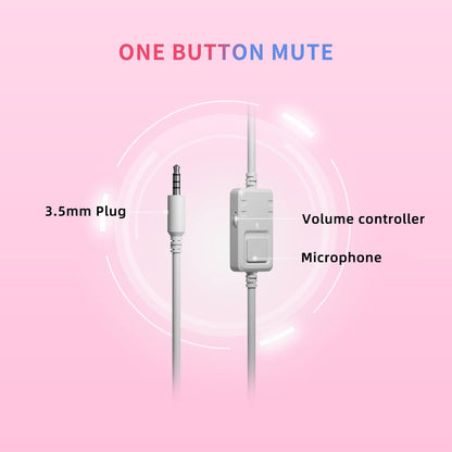 SOMIC G951s Pink Stereo Gaming Headset with Mic for PS4,Xbox,PC,Mobile Phone,3.5mm Noise Reduction Cat Ear Headphones Lightweight Over Ear Headphones for Woman