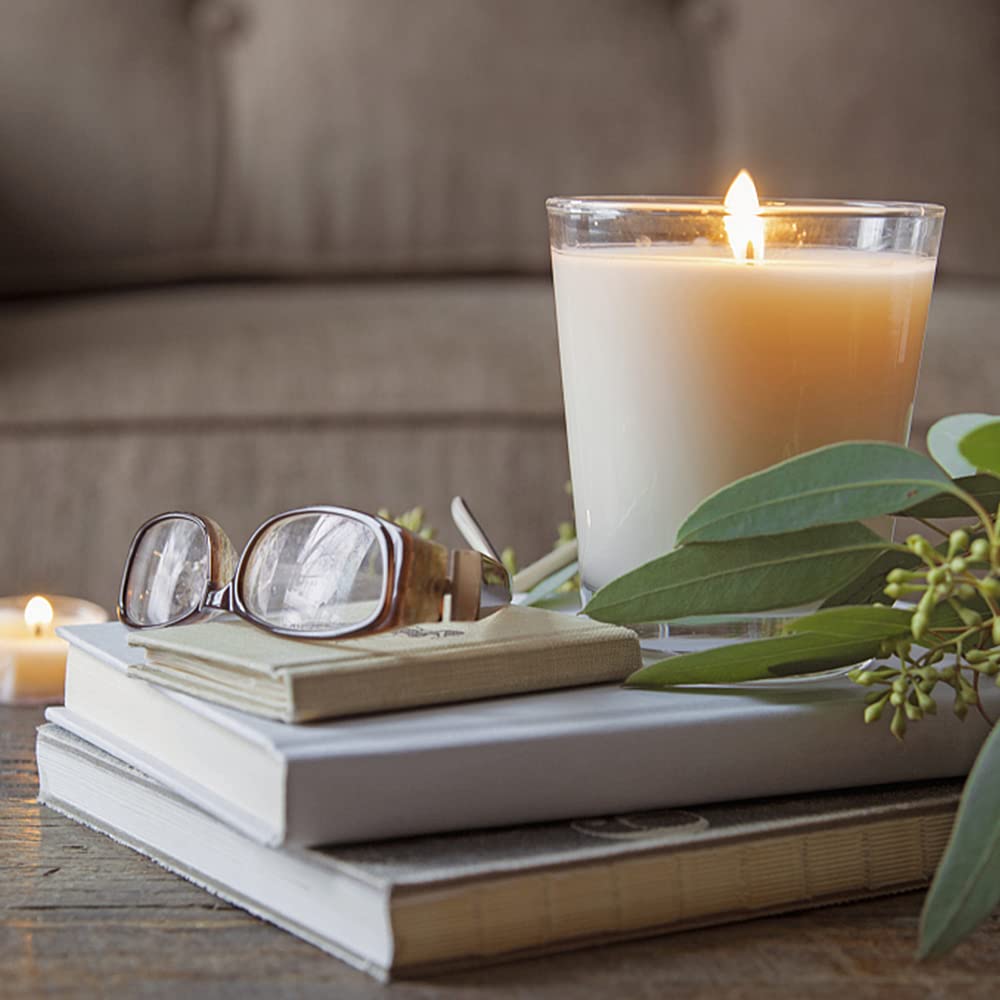 20 Packs Unscented White Votive Candles in Glass, Small 2 Inch Natural Soy Wax Non-Toxic Plain Clean Burning Candles for Wedding Table Home Spa Holidays Party