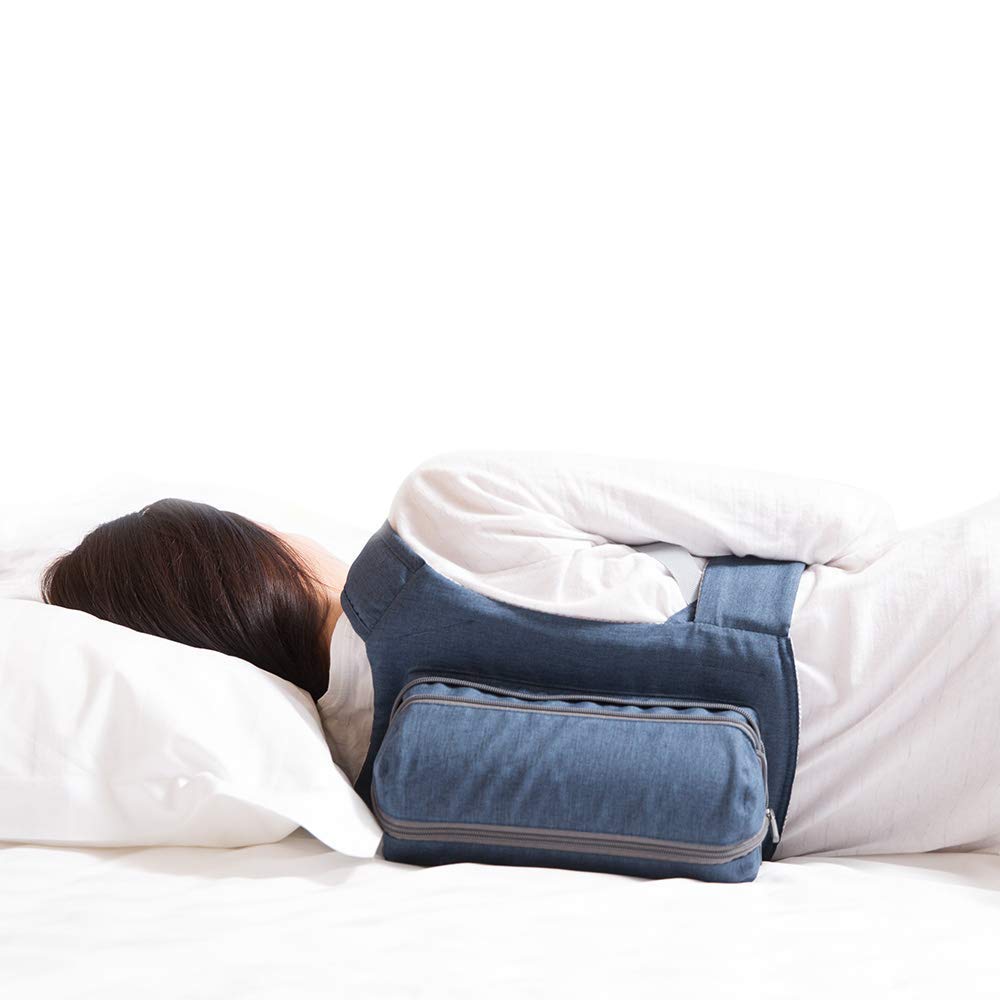 WoodyKnows Side-Sleeping Backpack, Sleep Position Trainer, Sleeping on The Side Alleviates Snoring Caused by Throat Issues (Small, Back Width＜16 Inch or 40 cm)
