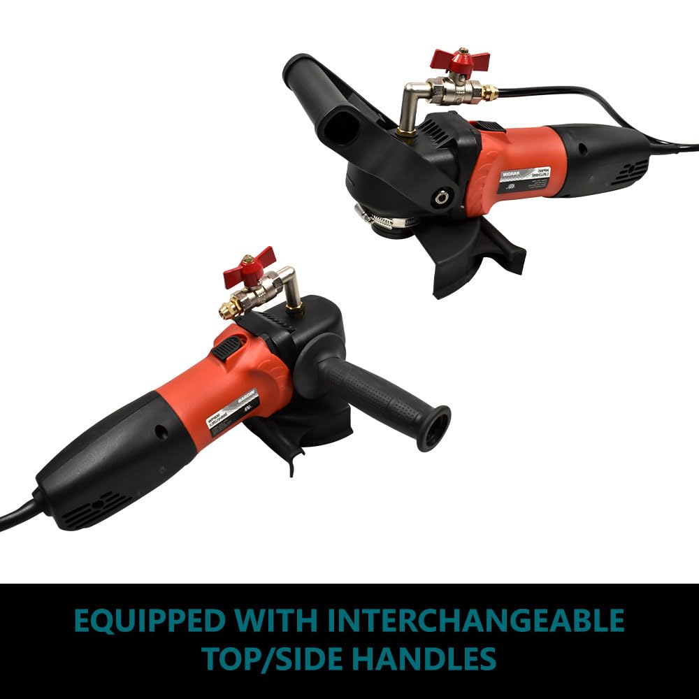 Hardin 4" & 5" Variable Speed Wet Polisher and Grinder – 800W 120V, 1000–4000 RPM, Water Feed System with Brass Valve, GFCI Cord for Granite, Marble, Stone, and Concrete Fabrication