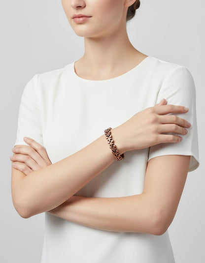MagEnergy Copper Bracelet for Women, 99.99% Pure Solid Copper Bracelet with 3500 Gauss Magnetic, Adjustable, Jewelry Gift