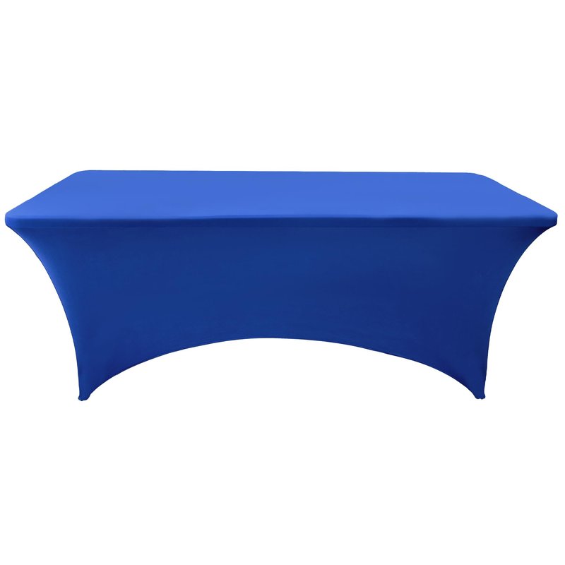 ZarzaaSik 10-Pack 8ft Spandex Table Covers for Rectangle Folding Tables - Washable Elastic Tablecloth - Ultimate Fitted Table Protector for Parties, Trade Shows, Banquet, and Wedding