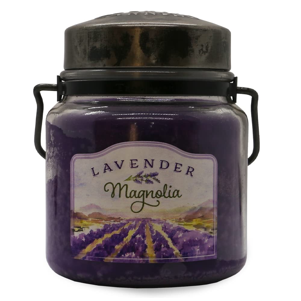 McCall’s Candles | Lavender Magnolia | 16 oz Scented Candle | USA-Poured | Vintage Rustic Jar with Carrying Handle | Soft Lavender & Magnolia Floral Fragrance
