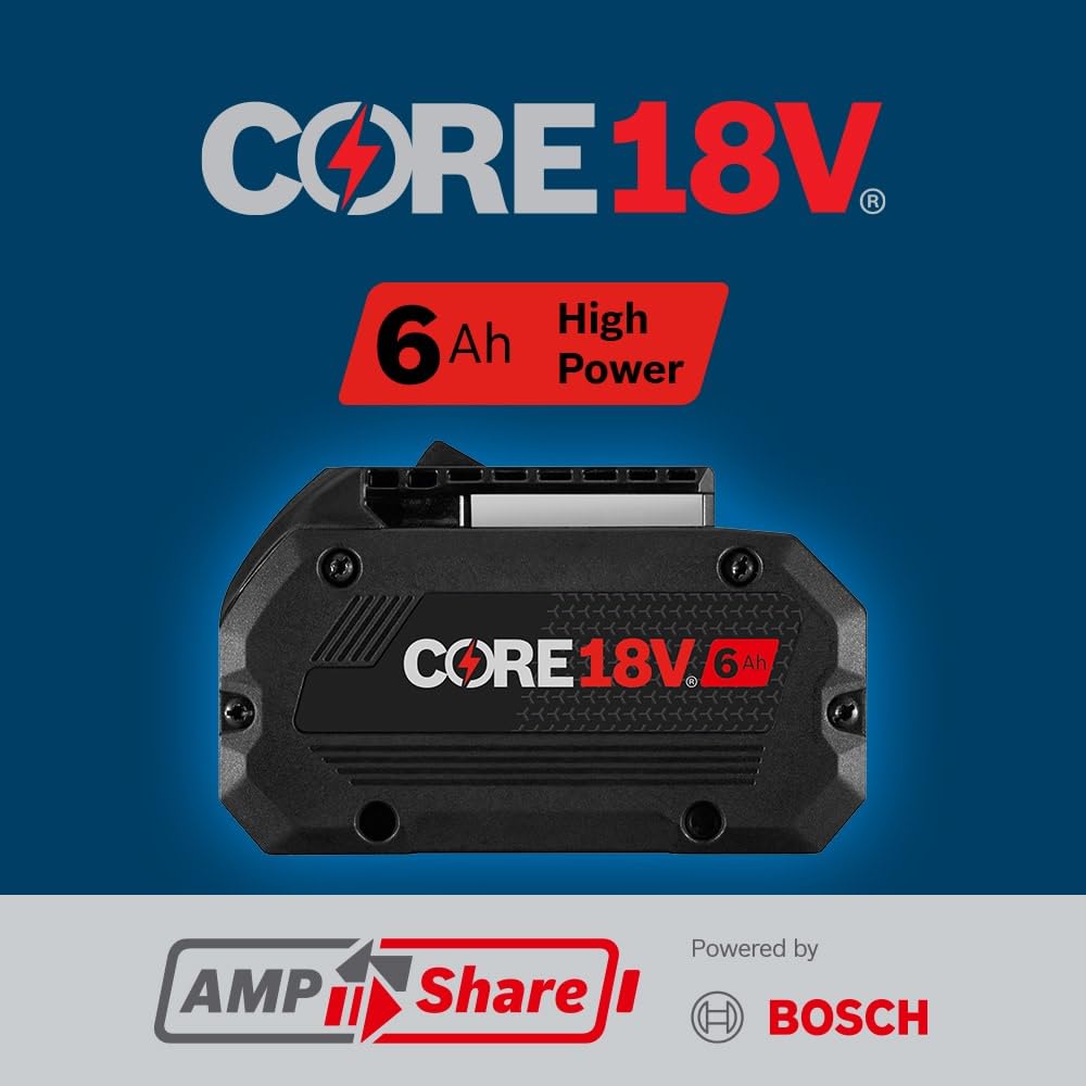 Bosch GXS18V-19N16 18V Starter Kit with (1) CORE18V® 6 Ah High Power Battery and (1) 18V 16 Amp Battery Turbo Charger