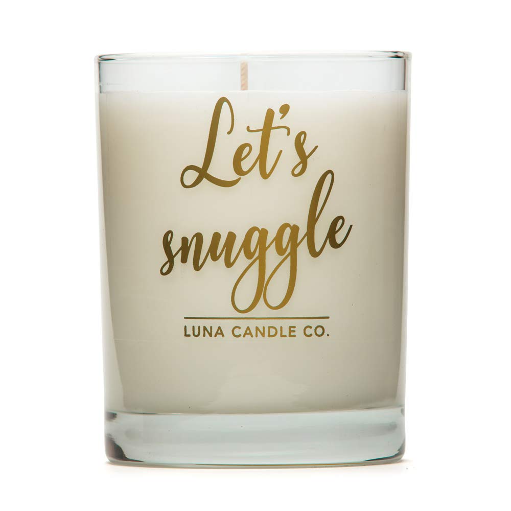 Summer Decor Lavender Jar Candle with Hints of Geranium, Luxurious Soy Wax 11oz. Glass, Long Burning Up to 110 Hours of Burn Time, Low Smoke, Aromatherapy, Spa- Let's Snuggle