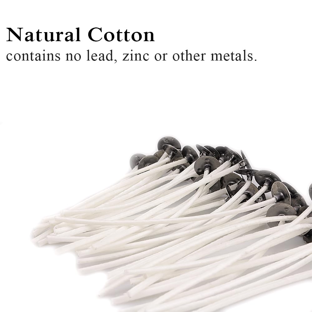 EricX Light 100 Piece Cotton Candle Wick,3.5" Pre-Waxed & Cotton Core,for Candle Making,Candle DIY
