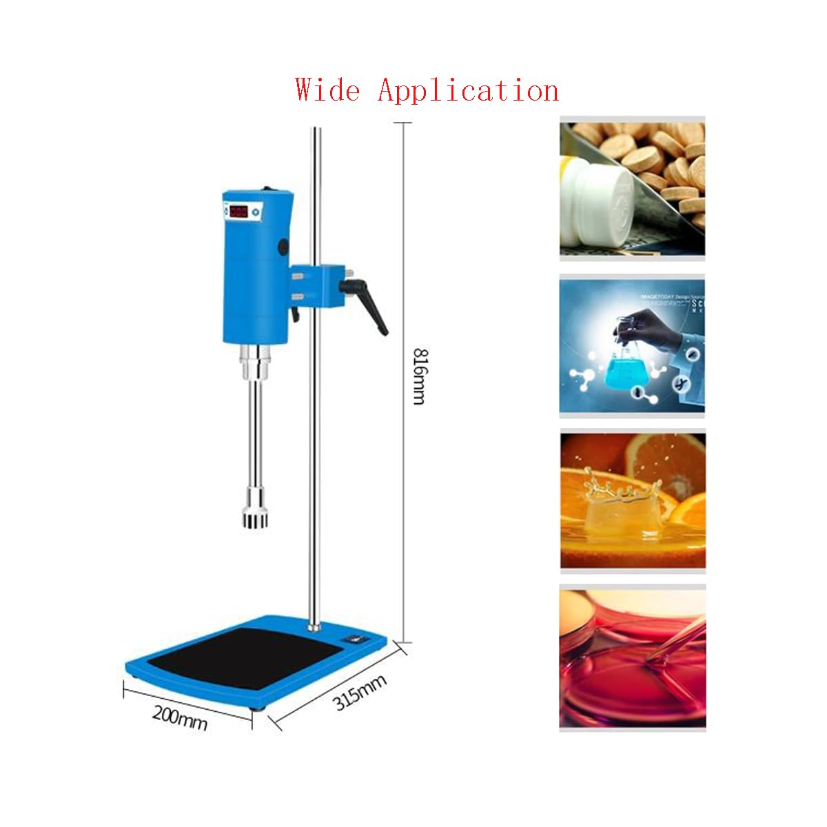 Lab High Speed Homogenizer, DEJUN 300-18000rpm High Shear Emulsifier Disperser Mixer Laboratory Emulsifying Stirring Machine with 18G and 36G Working Heads
