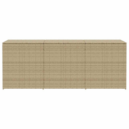 Kalmrek Garden Storage Box 259.9 Gal Poly Rattan Chest with Bag and Gas Springs for Outdoor Patio Yard Porch Deck Storage Bench Organizer