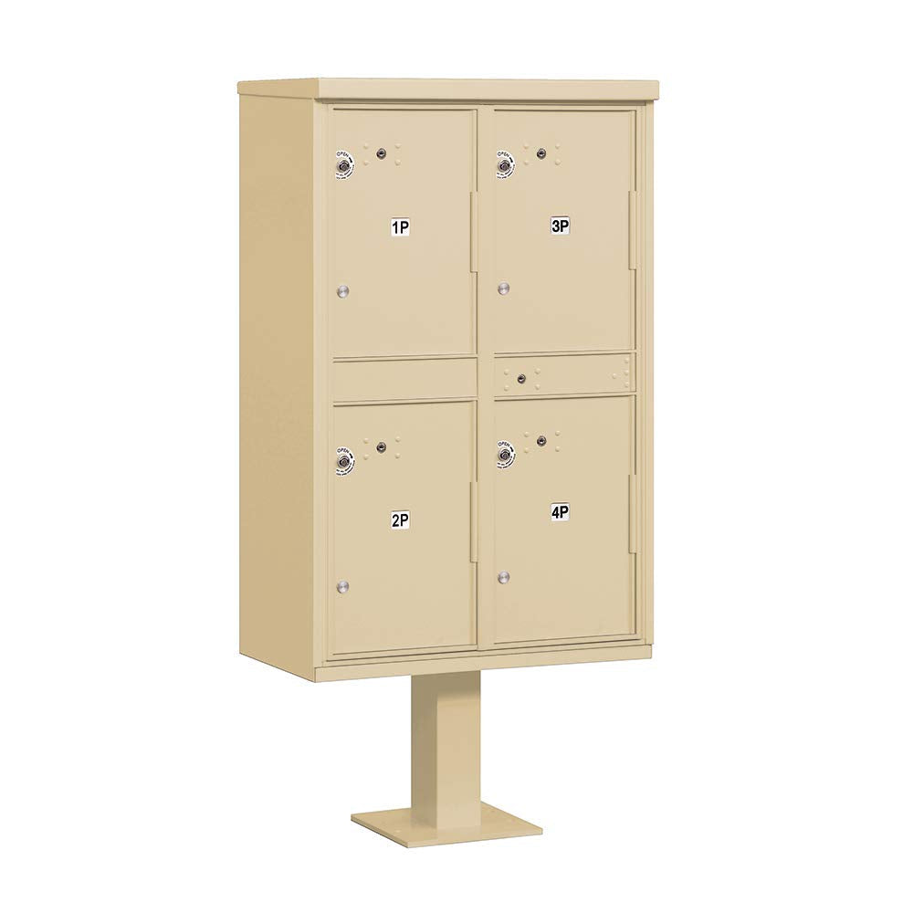 Outdoor Parcel Locker - 4 Compartments - USPS Access - Sandstone