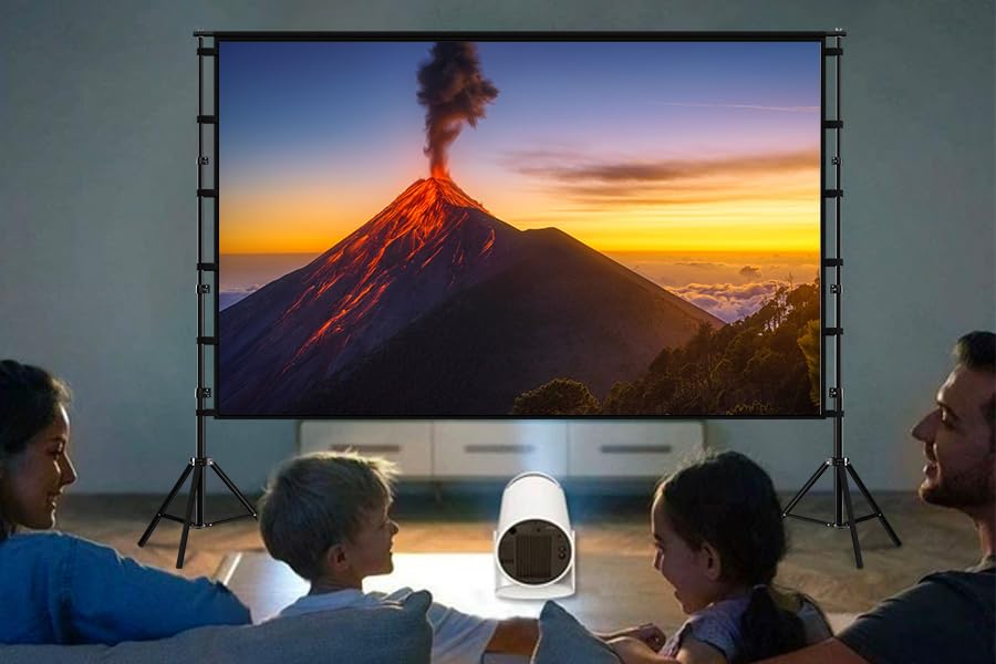 Lejiada 150" Portable Projector Screen with Stand, Foldable & Anti-Crease, HD 4K Movie Screen for Outdoor/Indoor Use, Home Theater, Parties & Business Presentations - Includes Carry Bag