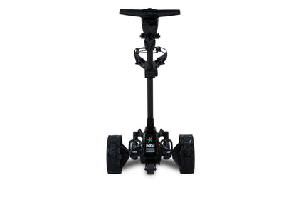 MGI Zip Navigator All Terrain Electric Golf Cart - 36 Hole Battery - Remote Control - Accessories Included (Drink, Umbrella, & GPS-Phone Holer), Gloss Black-Matte Black