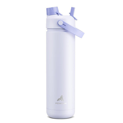 POWCAN 32 oz Insulated Water Bottle with 2-in-1 Straw and Spout Lid, Keep Cold 24H, Leak-Proof, BPA-Free, Double Wall Stainless Steel Water Bottle for Sports, Gym, Travel, and School (Lupine)