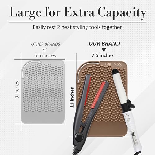 Heat Resistant Mat - Curling Iron Holder - Straightener pad - Flat Iron Holder - Silicone Mat for Hair Tools - Hot Tool Mat - Salon Tools - Hot Iron Holster - Vanity Mat - Vanity Accessories for Women