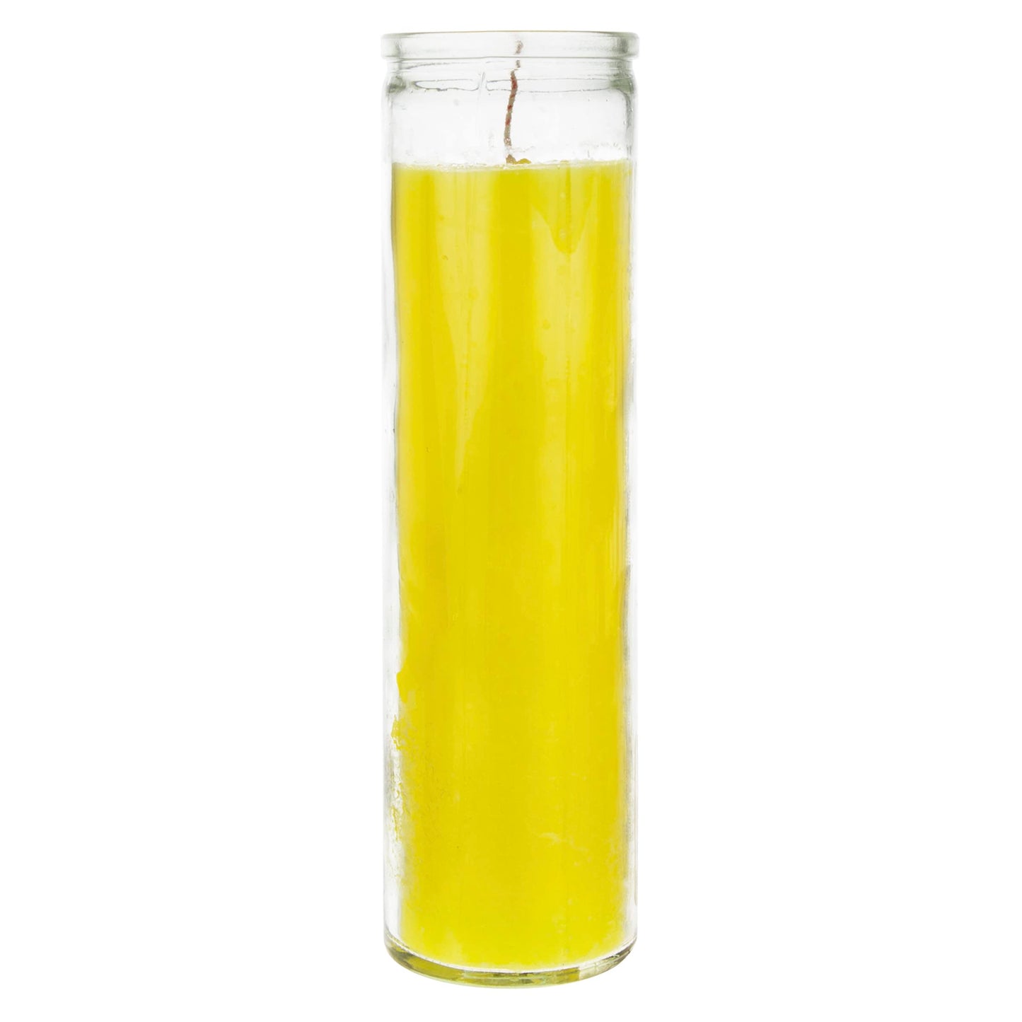 Mega Candles 3 pcs Unscented Yellow 7 Day Glass Container Devotional Prayer Candles, Premium Wax Candle 2 Inch x 8 Inch, Sanctuary, Vigils, Prayers, Blessings, Religious, Memorials, Remembrance