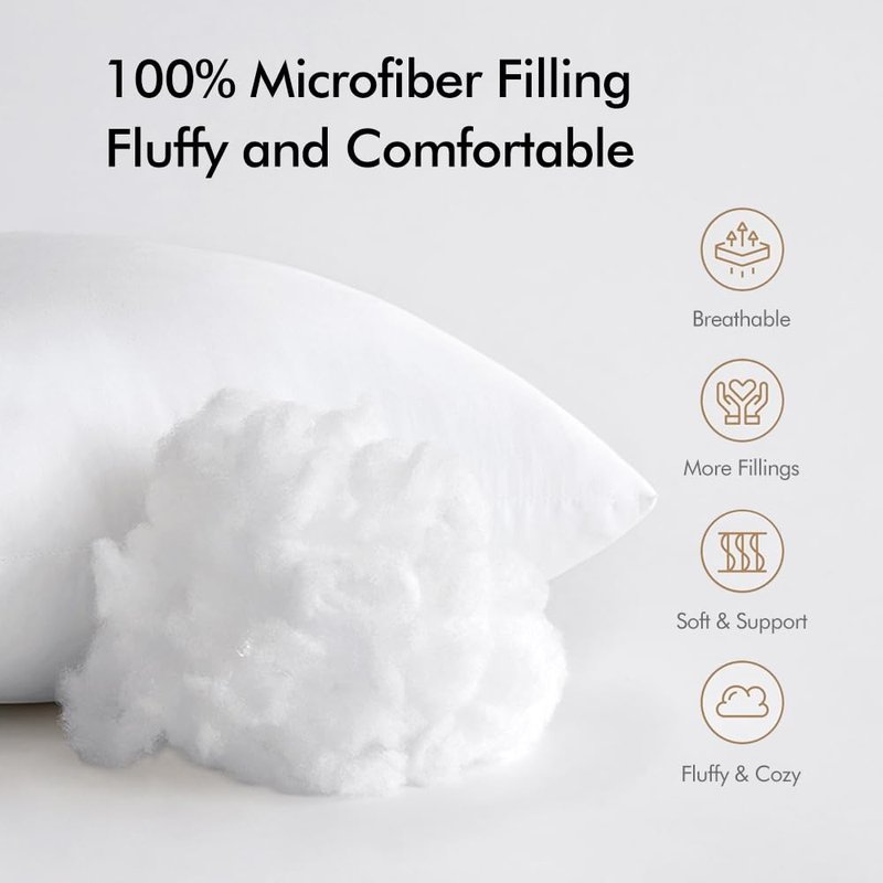 MIULEE 12x20 Throw Pillow Inserts (Set of 2), Rectangle Premium Soft Decorative Pillow Inserts for Sofa Bed Living Room