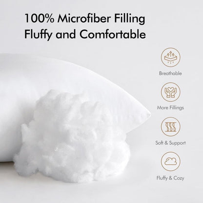 MIULEE 12x20 Throw Pillow Inserts (Set of 2), Rectangle Premium Soft Decorative Pillow Inserts for Sofa Bed Living Room