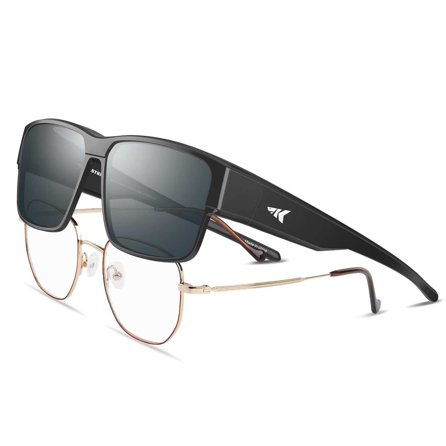 KastKing Molino Fit-Over Polarized Sunglasses,UV400 Protection Ultralight Wraparound Fishing Sports Sunglasses, TAC Lenses